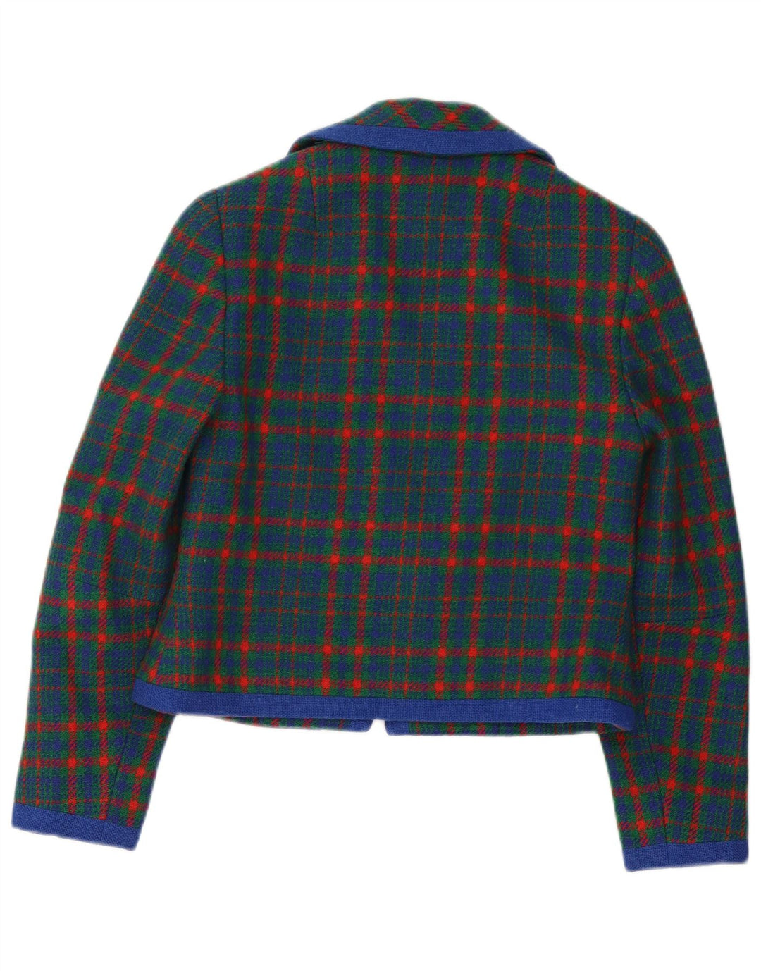 Vintage Womens Blazer Jacket UK 10 Small Green Plaid Retro
