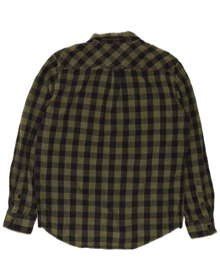 Hurley Mens Flannel Shirt Medium Green Check Cotton