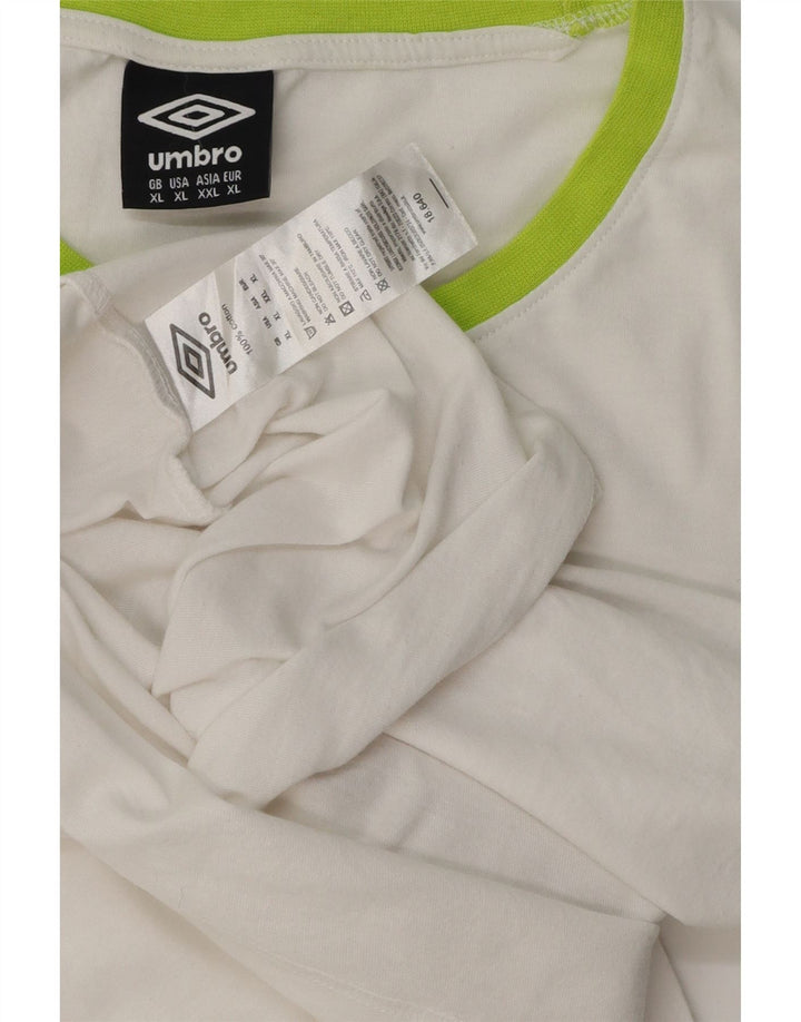 Umbro Womens Graphic T-Shirt Top UK 18 XL White Cotton