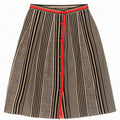 Vintage Womens A-Line Skirt IT 42 Medium W25 Black Houndstooth Wool