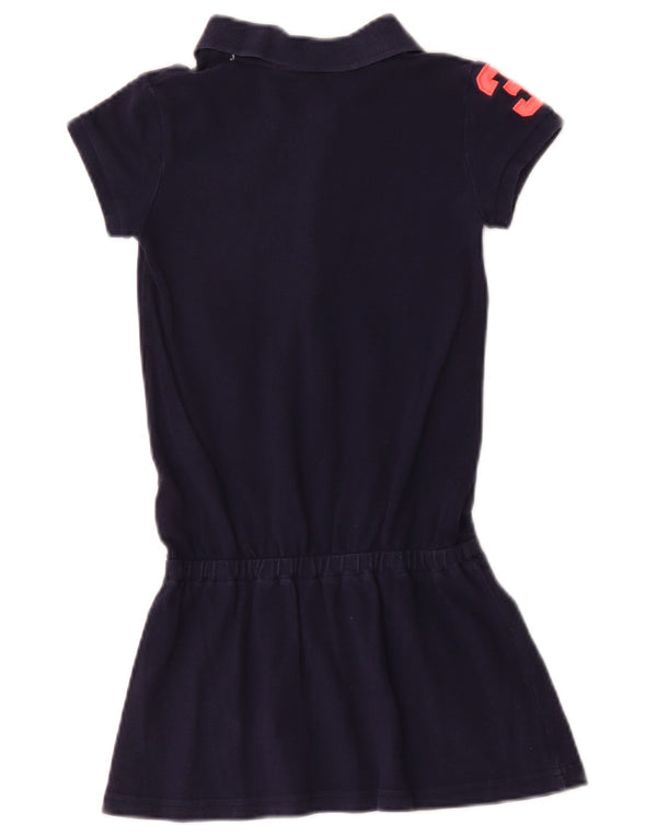 Polo Ralph Lauren Girls Graphic Drop Waist Dress 6-7 Years Small Navy Blue