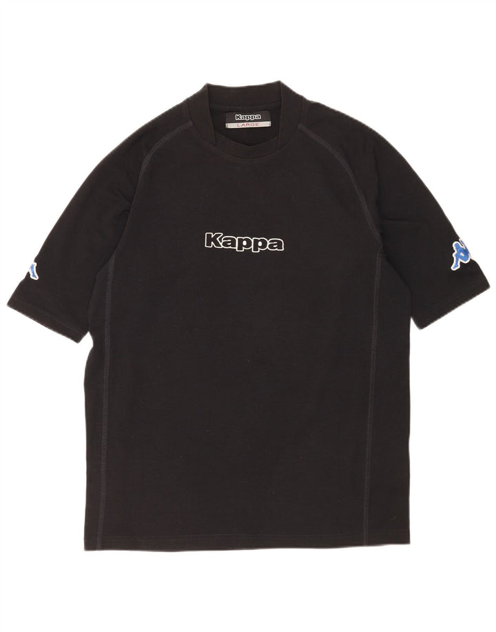 Kappa Mens Graphic T-Shirt Top Large Black Polyester