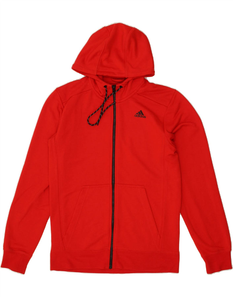 ADIDAS Mens Climalite Zip Hoodie Sweater Small Red Polyester Vintage Adidas and Second-Hand Adidas from Messina Hembry 