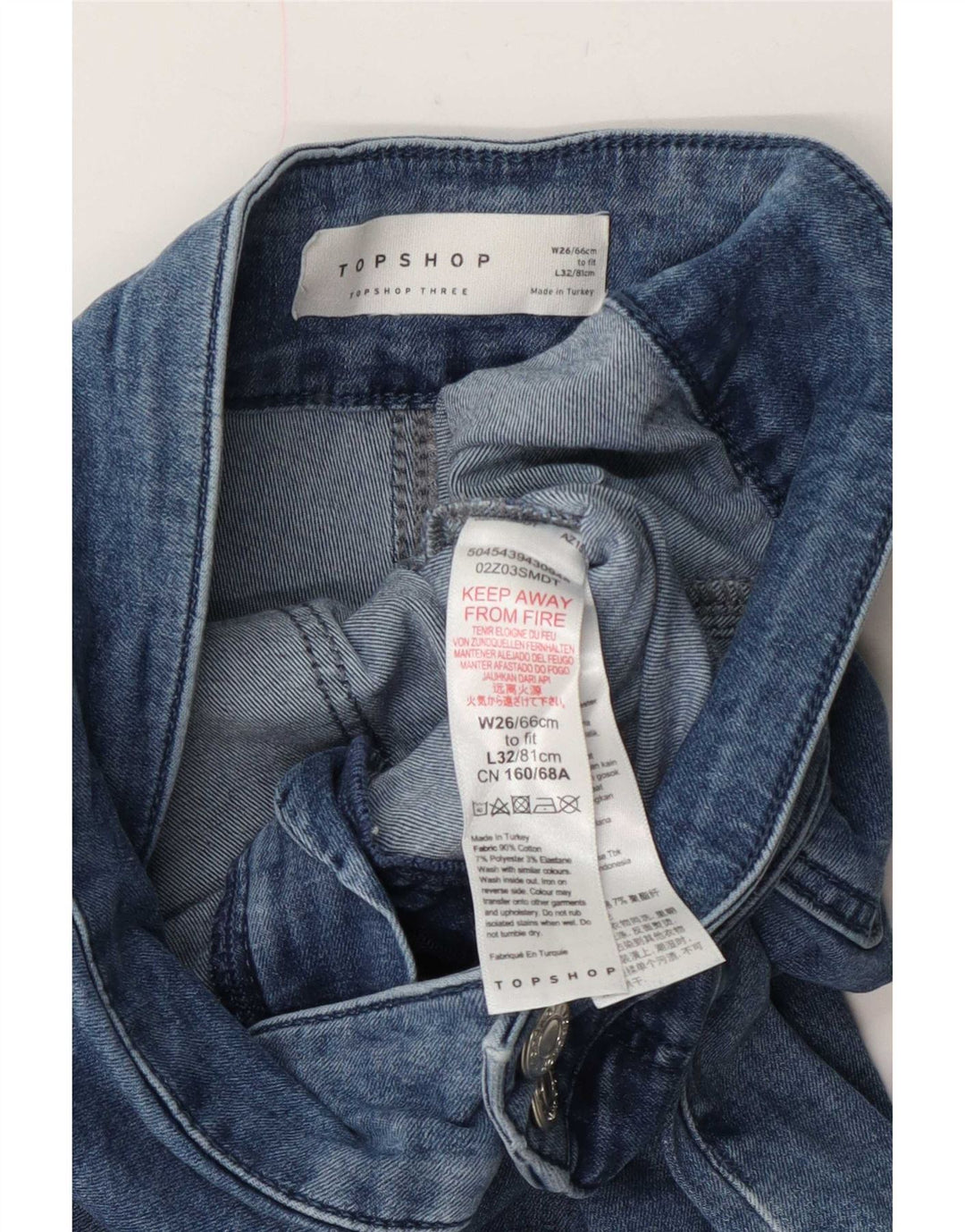 Topshop Womens High Rise Flared Jeans W26 L32 Blue Cotton
