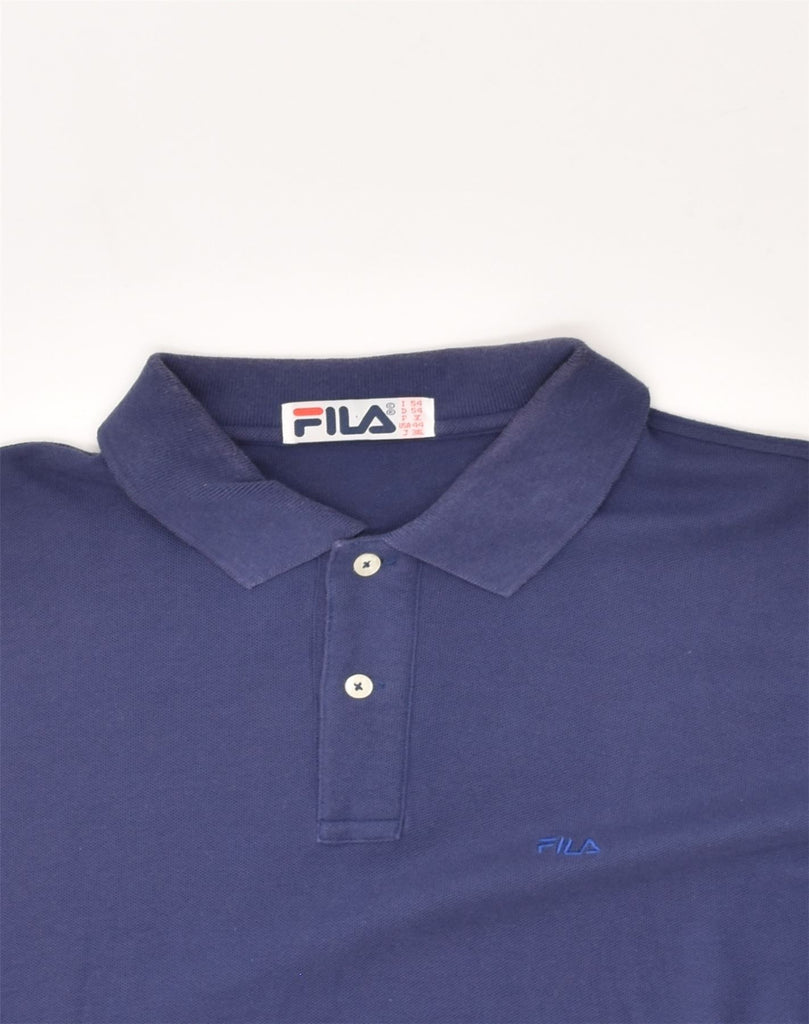 FILA Mens Polo Shirt IT 54 XL  Navy Blue Cotton | Vintage Fila | Thrift | Second-Hand Fila | Used Clothing | Messina Hembry 