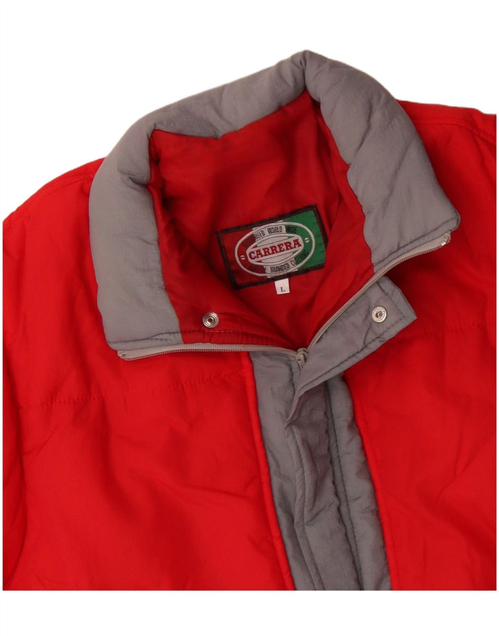 Carrera Mens Padded Jacket UK 40 Large Red Colourblock Polyamide