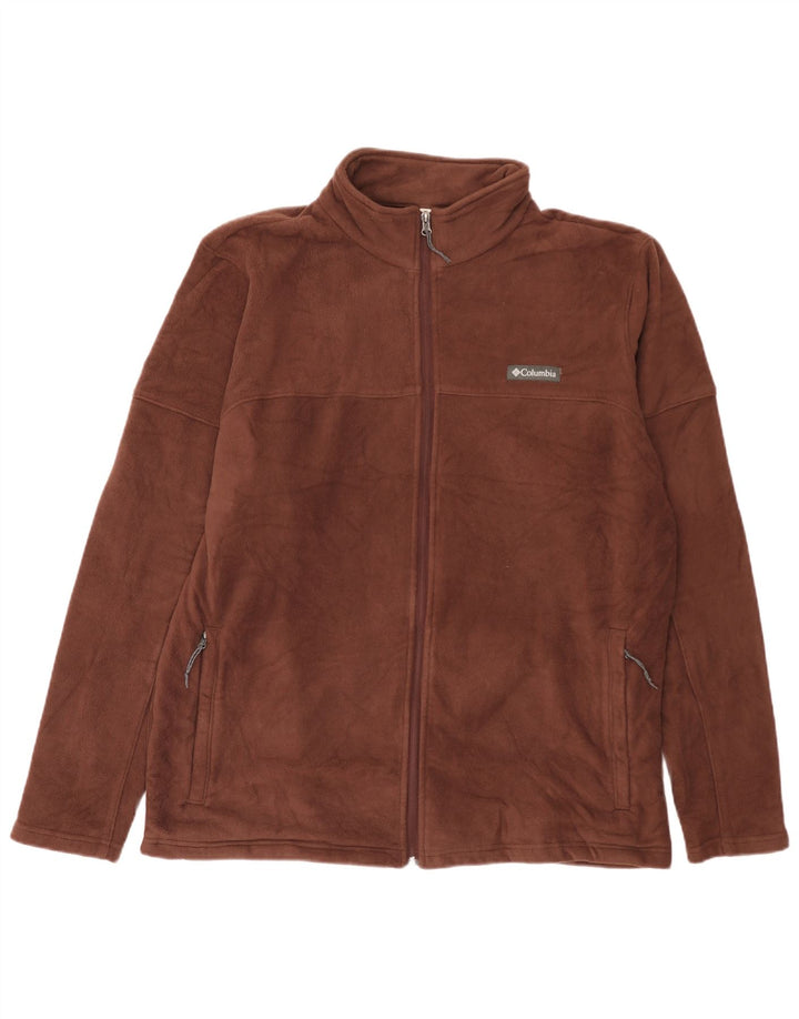 Columbia Mens Fleece Jacket UK 42 XL Brown Polyester
