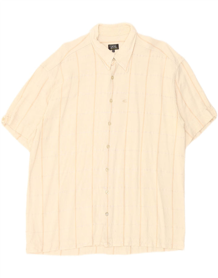 CAMEL ACTIVE Mens Short Sleeve Shirt XL Beige Check Vintage Camel Active and Second-Hand Camel Active from Messina Hembry 