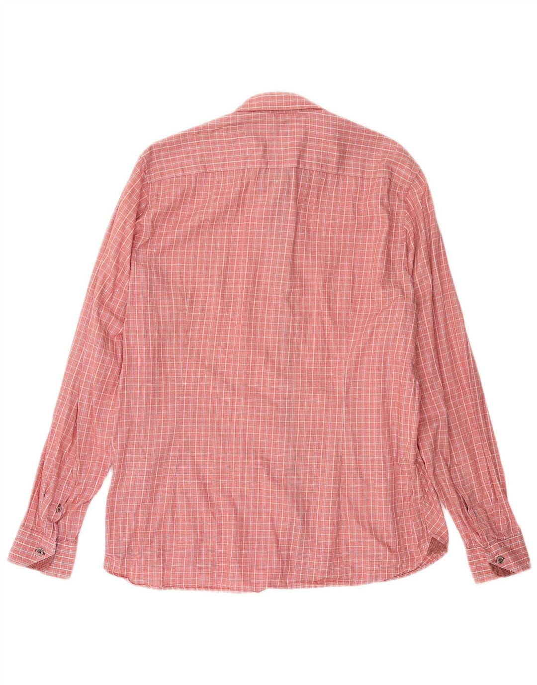 TED BAKER Mens Shirt Size 5 XL Pink Check Cotton