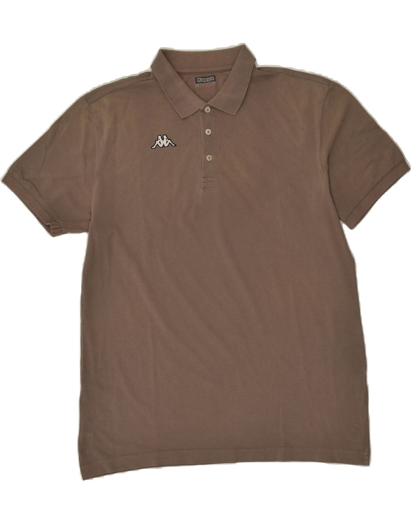 KAPPA Mens Polo Shirt 2XL Brown Cotton | Vintage Kappa | Thrift | Second-Hand Kappa | Used Clothing | Messina Hembry 