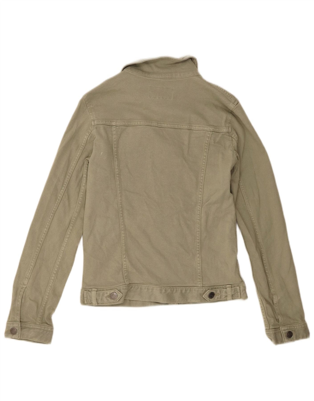 Fat Face Womens Denim Jacket UK 6 XS Khaki Cotton