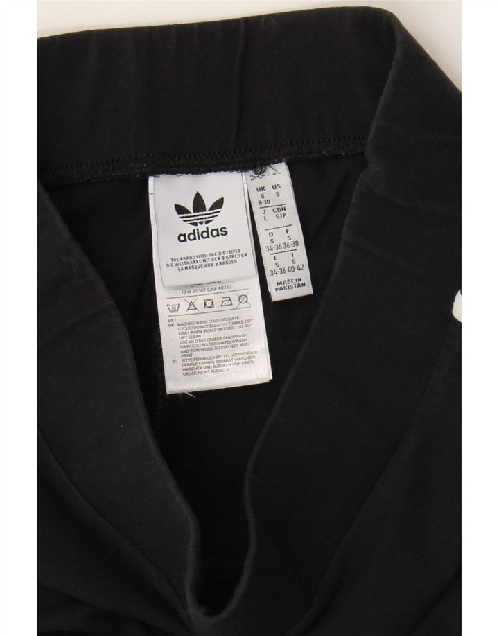 ADIDAS Womens Leggings UK 8/10 Small Black Cotton Vintage Adidas and Second-Hand Adidas from Messina Hembry 