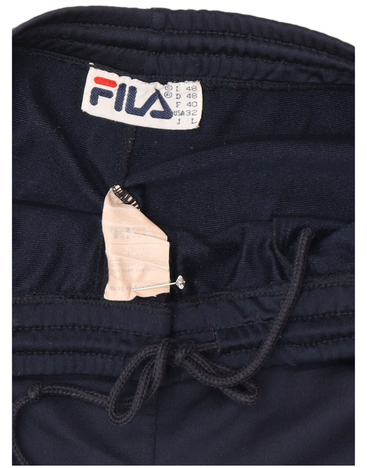Fila Mens Tracksuit Trousers IT 48 Medium  Navy Blue Striped Polyester
