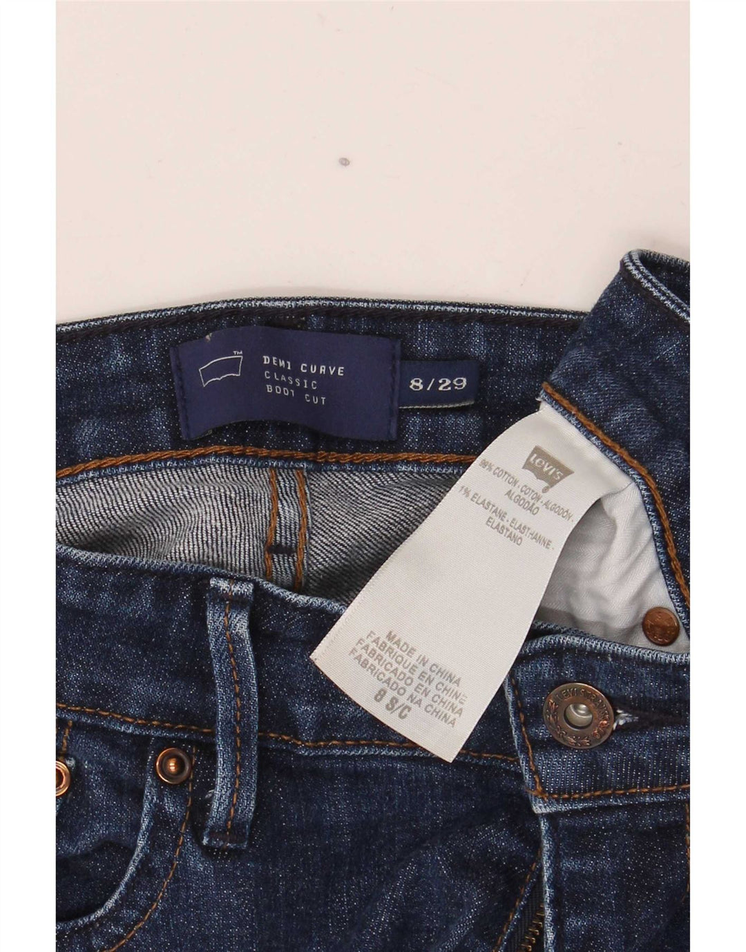 Levi's Womens Demi Curve Bootcut Jeans US 8 Medium W29 L30 Navy Blue