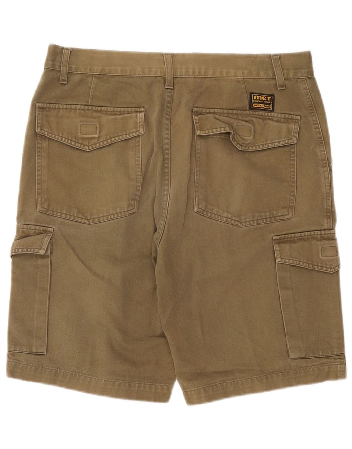 Metropolitan Mens Cargo Shorts W34 Large Khaki Cotton