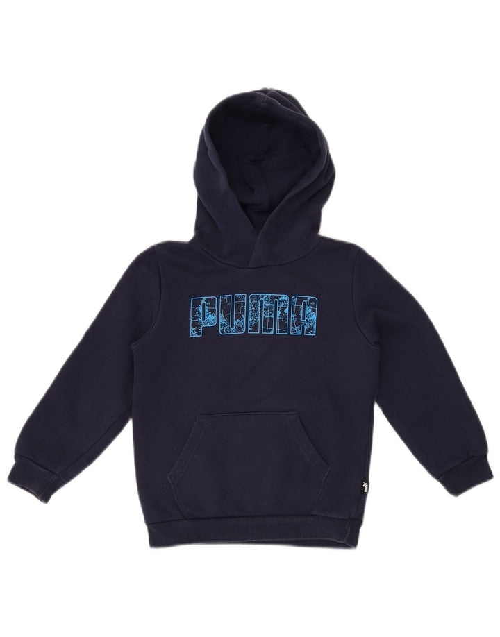 PUMA Boys Graphic Hoodie Jumper 5-6 Years Navy Blue
