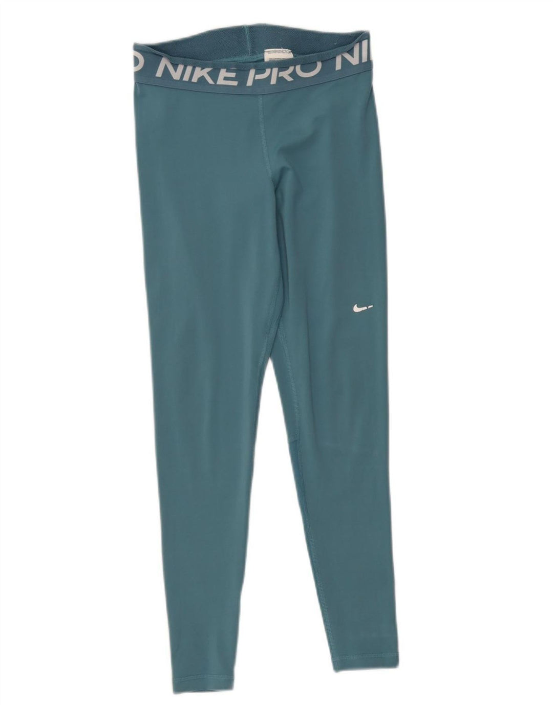 Nike Womens Dri Fit Graphic Leggings UK 12 Medium Turquoise Polyester