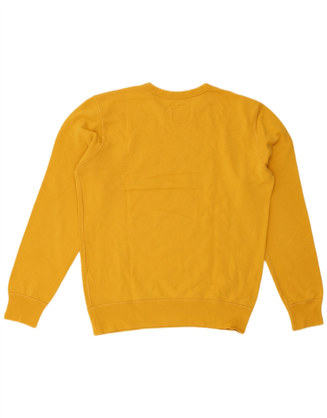 UNIFORM Mens Graphic Sweatshirt Jumper Large Yellow Cotton
