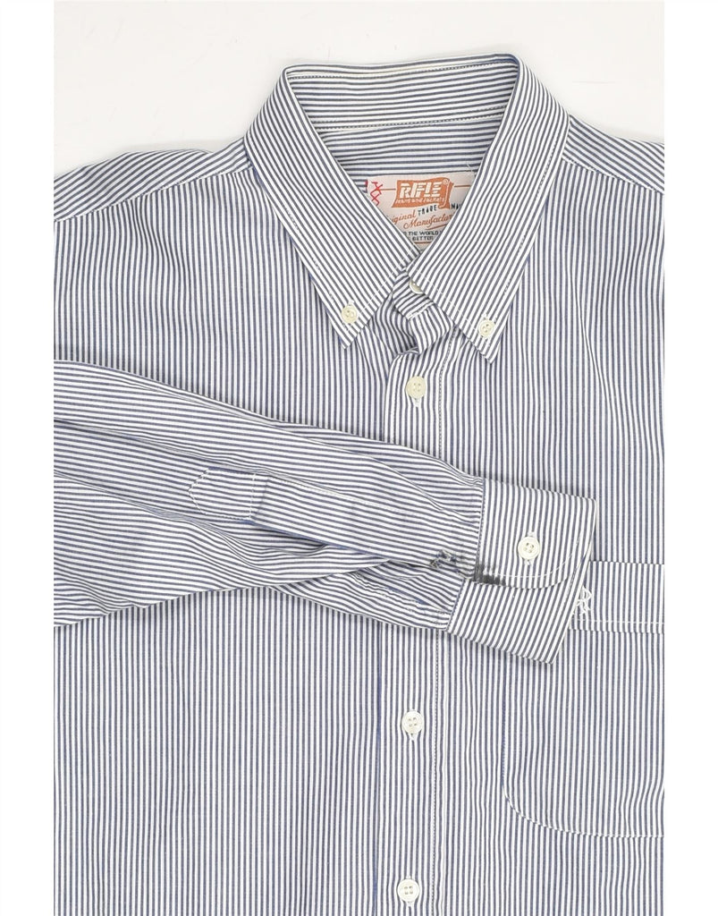 RIFLE Mens Shirt Medium Blue Pinstripe Cotton | Vintage Rifle | Thrift | Second-Hand Rifle | Used Clothing | Messina Hembry 