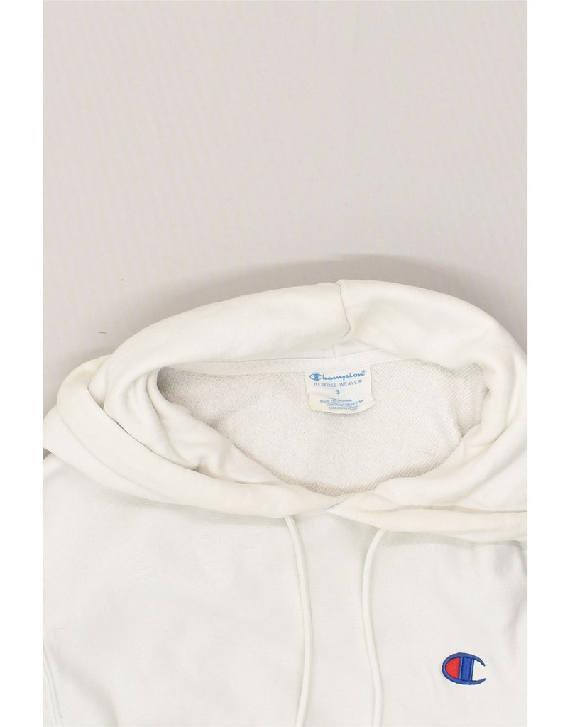 CHAMPION Mens Hoodie Jumper Medium White Cotton | Vintage Champion | Thrift | Second-Hand Champion | Used Clothing | Messina Hembry 