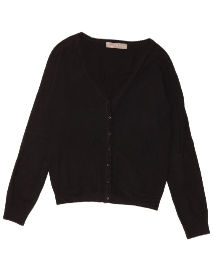 Zara Womens Cardigan Sweater UK 12 Medium Black
