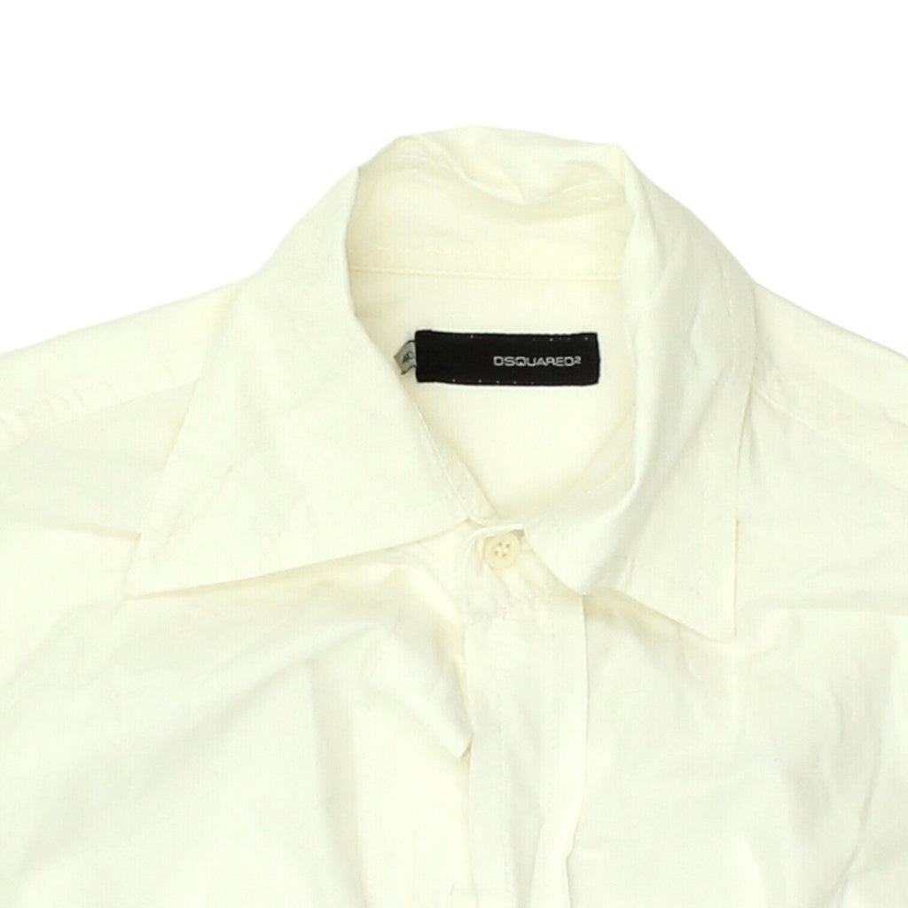 Dsquared2 Womens White Sleeveless V Neck Shirt Bodysuit | Vintage Designer | Vintage Messina Hembry | Thrift | Second-Hand Messina Hembry | Used Clothing | Messina Hembry 
