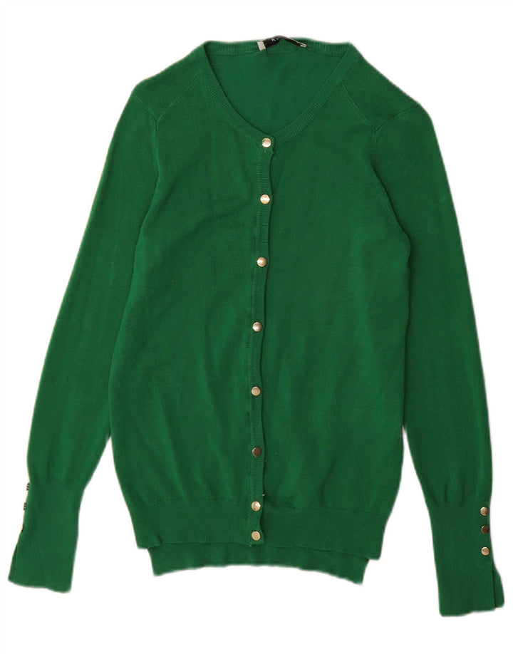 Zara Womens Cardigan Sweater UK 10 Small Green Viscose