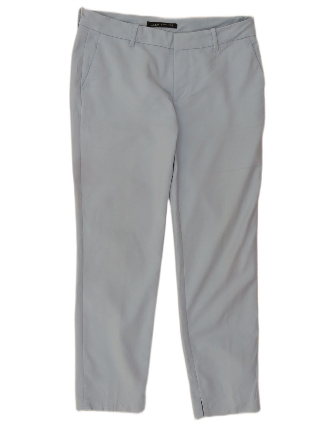 Zara Womens Crop Chino Trousers Medium W30 L26 Blue