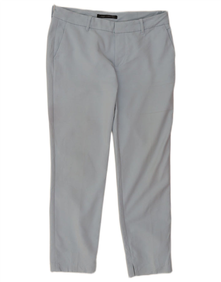 Zara Womens Crop Chino Trousers Medium W30 L26 Blue