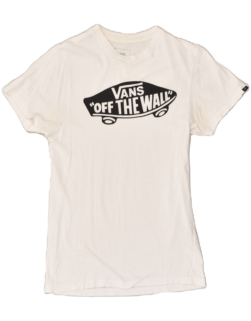 VANS Mens Custom Fit Graphic T-Shirt Top XS White Cotton | Vintage Vans | Thrift | Second-Hand Vans | Used Clothing | Messina Hembry 