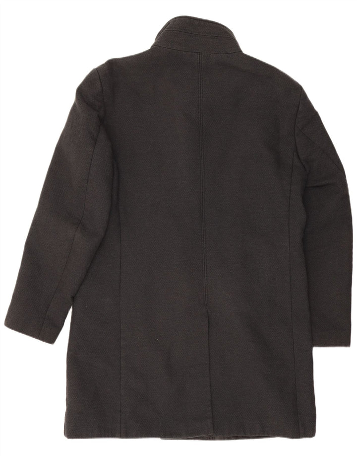 Zara Mens Overcoat UK 42 XL Grey Polyester