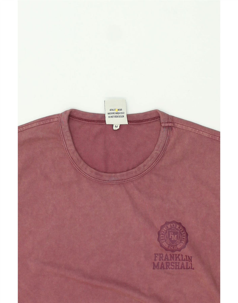 FRANKLIN MARSHALL Mens Graphic T-Shirt Top Medium Maroon Cotton Vintage Franklin Marshall and Second-Hand Franklin Marshall from Messina Hembry 