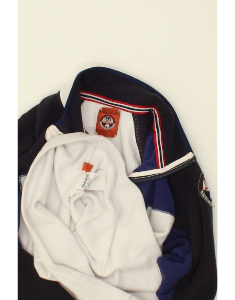 NAPAPIJRI Boys Graphic Zip Neck Fleece Jumper 13-14 Years White | Vintage Napapijri | Thrift | Second-Hand Napapijri | Used Clothing | Messina Hembry 
