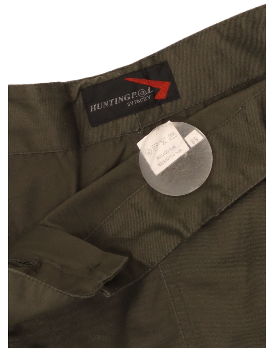 Vintage Mens Straight Cargo Trousers IT 58 4XL W40 L31 Khaki Polyester