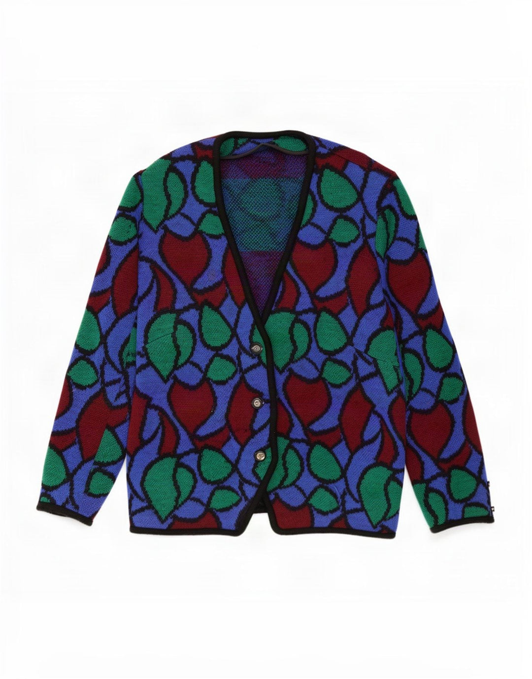 Vintage Womens Abstract Pattern Cardigan Sweater UK 18 XL Multicoloured