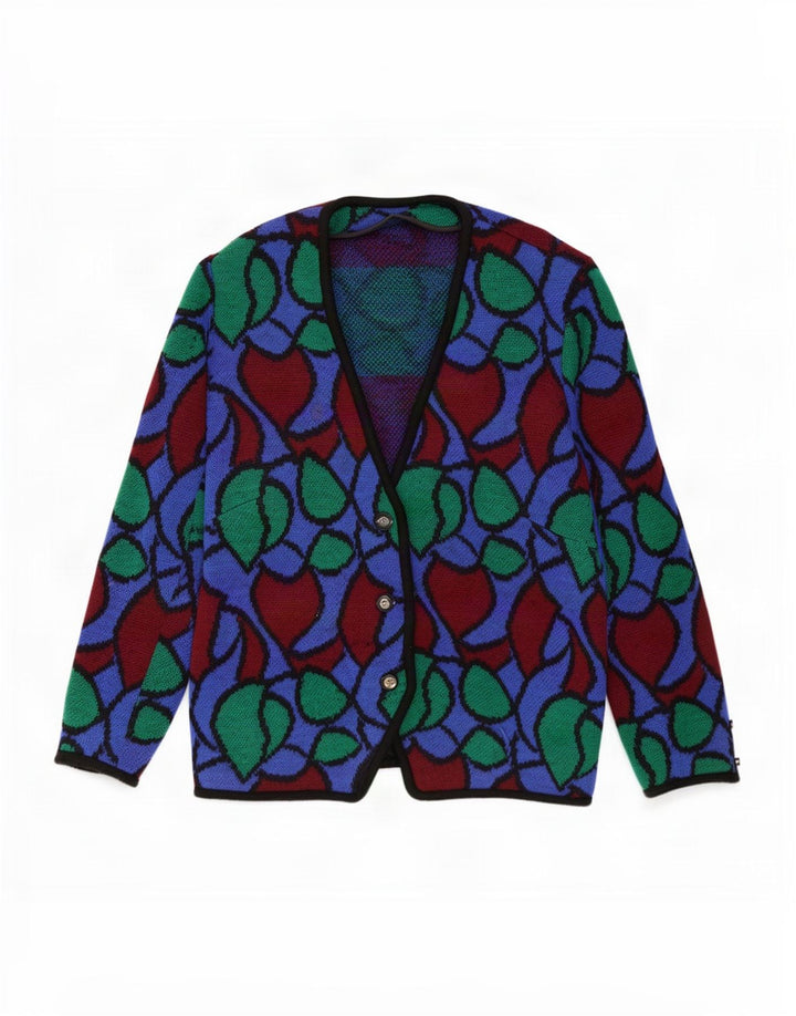 Vintage Womens Abstract Pattern Cardigan Sweater UK 18 XL Multicoloured