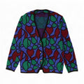 Vintage Womens Abstract Pattern Cardigan Sweater UK 18 XL Multicoloured