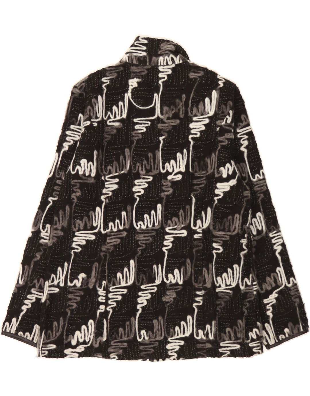 PACO BOUTIQUE Womens Overcoat UK 16 Large  Grey Geometric Polyester Vintage Paco Boutique and Second-Hand Paco Boutique from Messina Hembry 