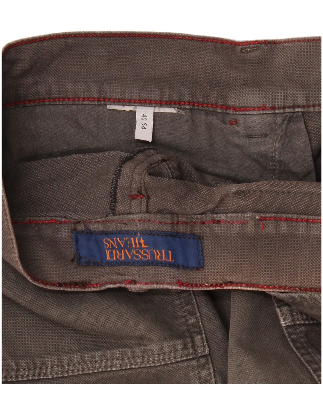 Trussardi Mens Straight Casual Trousers W36 L34 Grey