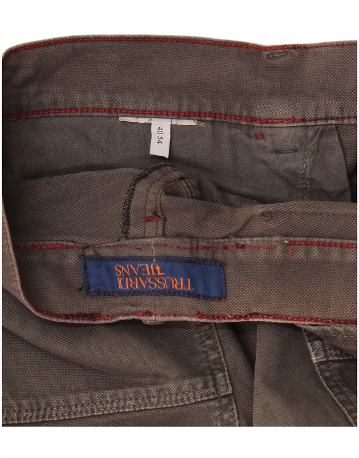 Trussardi Mens Straight Casual Trousers W36 L34 Grey
