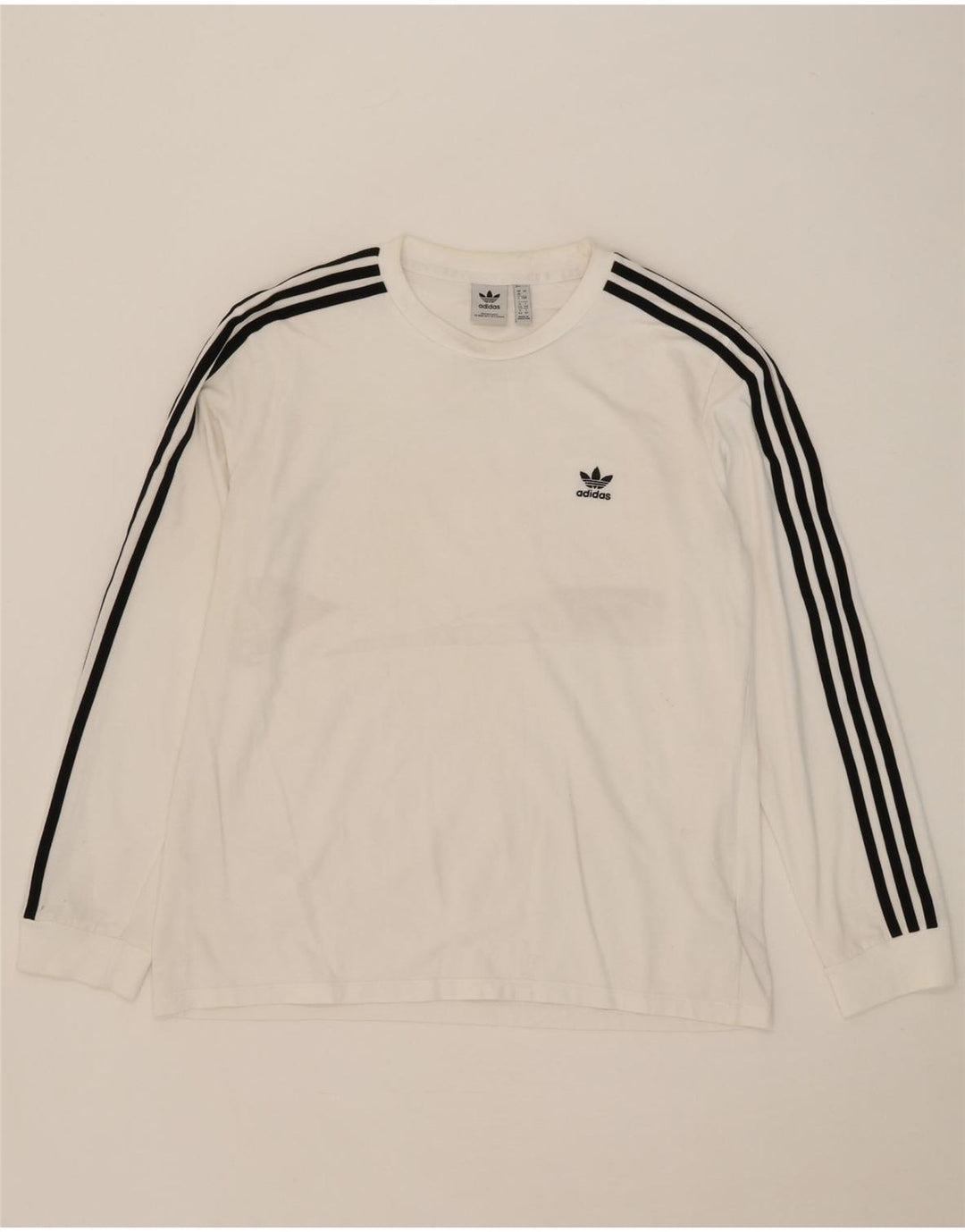 Adidas Womens Top Long Sleeve UK 20 2XL White Cotton