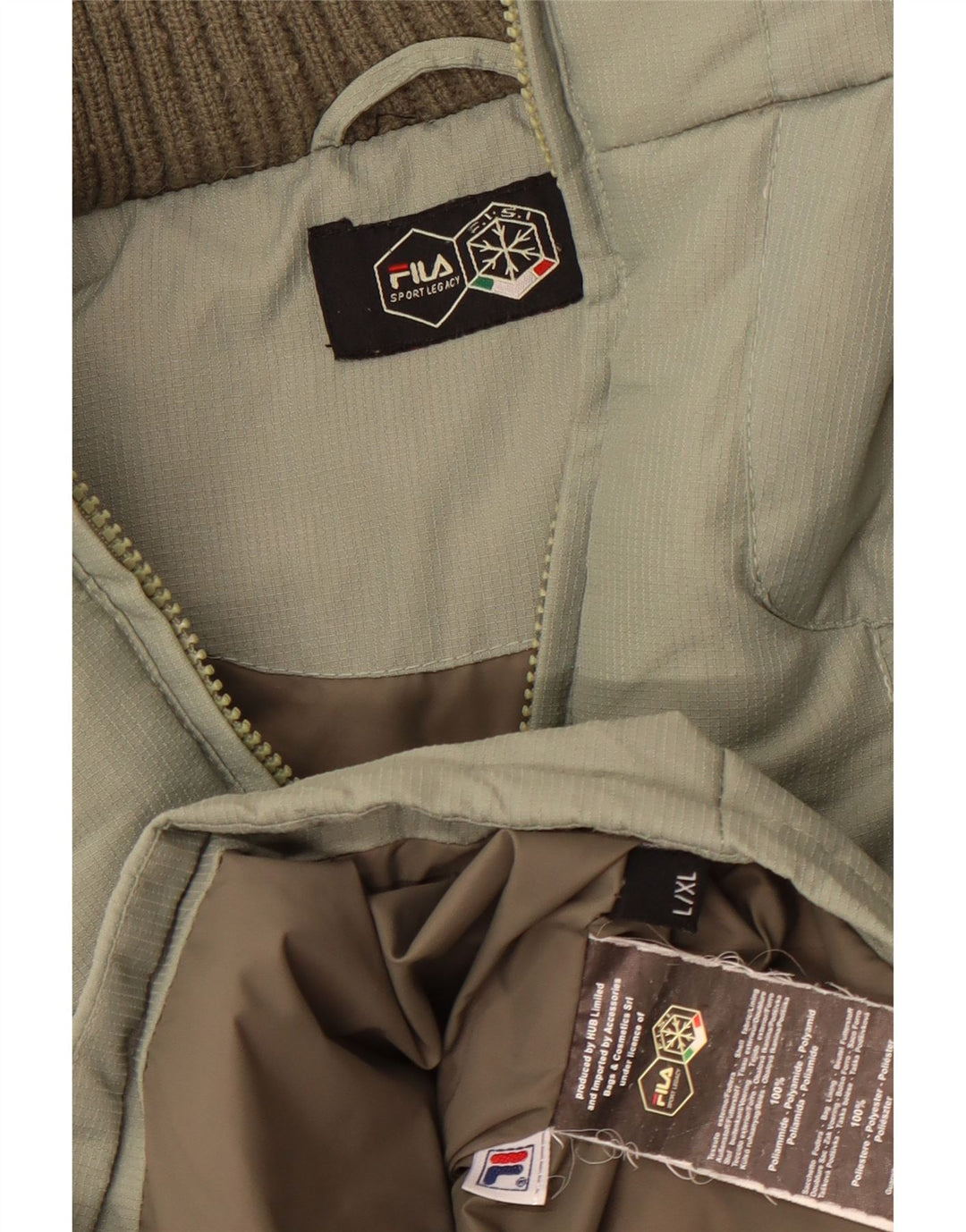 Fila Mens Padded Jacket UK 40 Large Green Polyester