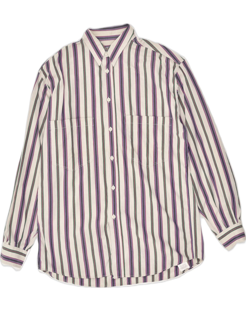 STEFANEL Mens Shirt Medium Multicoloured Striped Cotton | Vintage Stefanel | Thrift | Second-Hand Stefanel | Used Clothing | Messina Hembry 