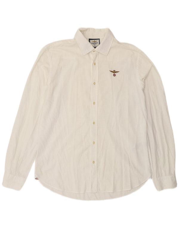 Aeronautica Militare Mens Shirt Large White Cotton