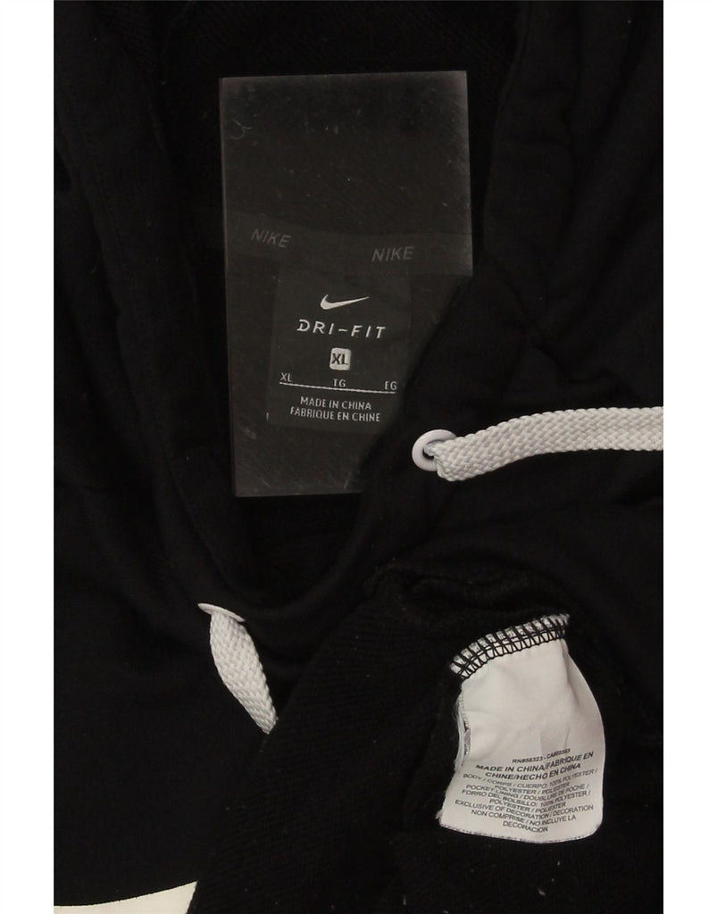 NIKE Mens Dri Fit Graphic Hoodie Jumper XL Black Polyester Vintage Nike and Second-Hand Nike from Messina Hembry 