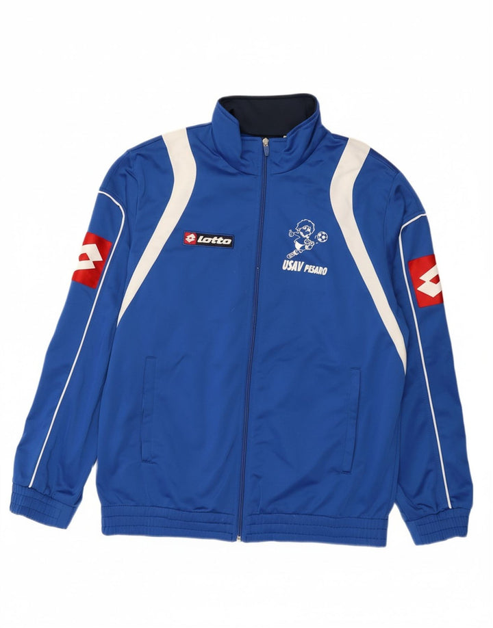 Lotto Mens Graphic Tracksuit Top Jacket Large Blue Colourblock Polyester