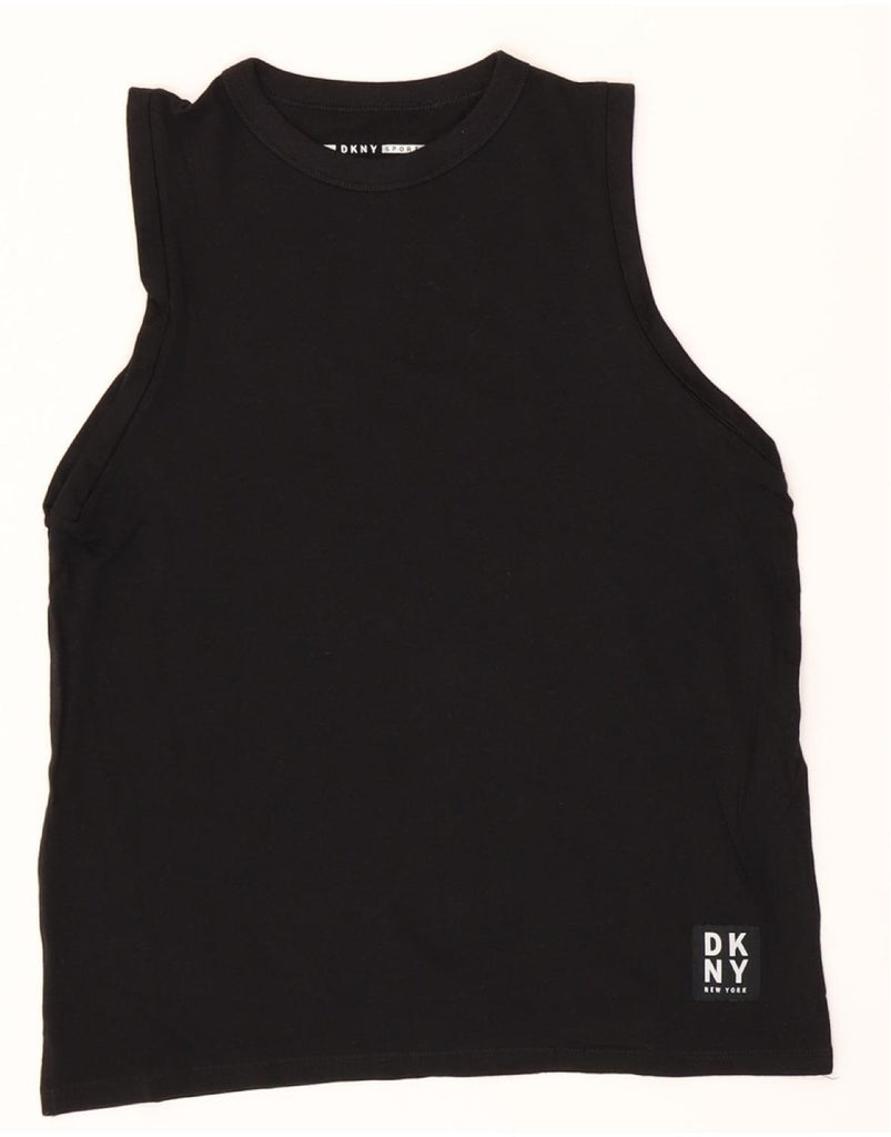 DKNY Womens Graphic Vest Top UK 6 XS Black Cotton Vintage Dkny and Second-Hand Dkny from Messina Hembry 