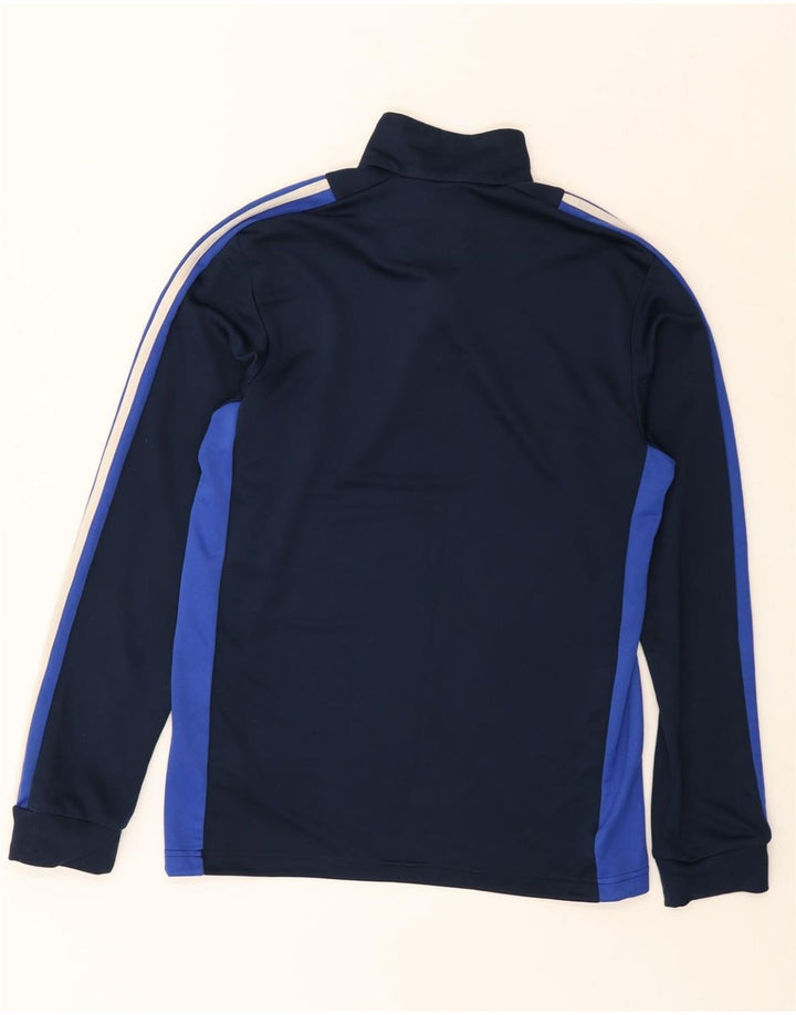 ADIDAS Mens Climalite Pullover Tracksuit Top Medium Navy Blue Colourblock Vintage Adidas and Second-Hand Adidas from Messina Hembry 