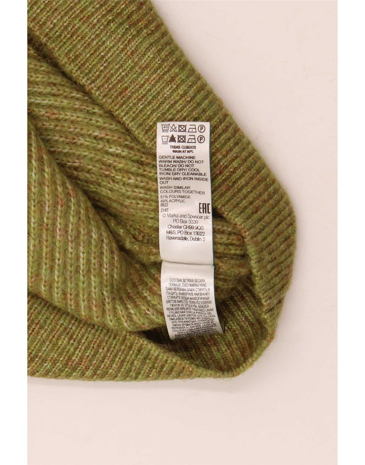 Marks & Spencer Womens Zip Neck Vest Tank Top UK 14 Medium Khaki Flecked