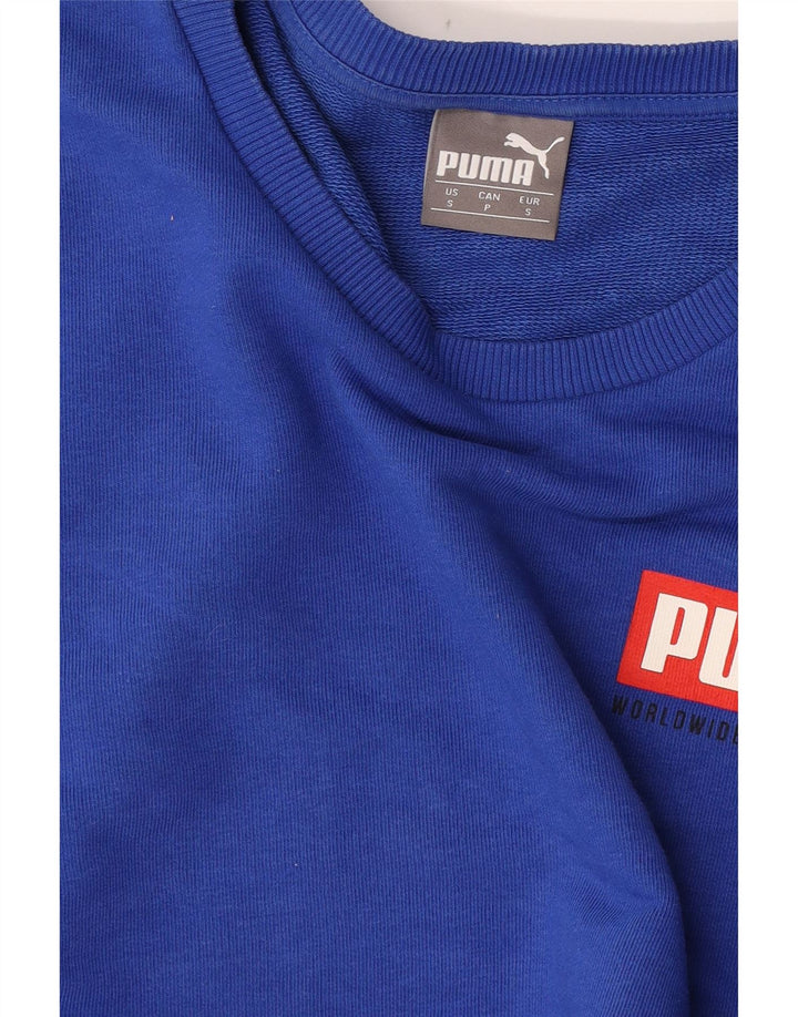 Puma Mens Graphic Sweatshirt Jumper Small Blue